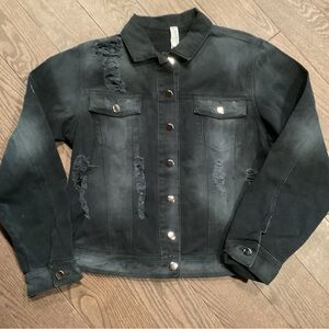 JAUNTY Black Oversized Women’s Denim Jacket XS